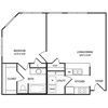 Traditional 1x1 753 SF